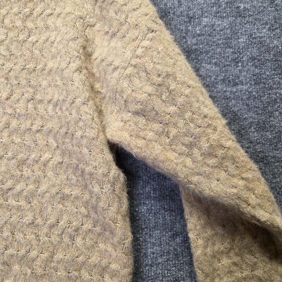 Forever 21 Sweater Womens Medium Tan Textured Knit Pullover Crewneck Cozy Soft - Picture 5 of 9